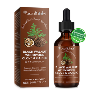 아센티얼랩스 60ml 블랙 월넛 오일 틴크처 액상 보충제 천연 유기농 블랙 월넛 쑥 및 정향 추출물 드롭스 - Product Image 1