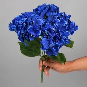 YOPIN 397 Artificial Royal Blue Flowers Decoration Large Hydrangeas Flower Silk Faux Hydrangea