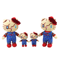 HY Peluche Chat Mignon Halloween, Poupée Bébé Chucky Fantôme, Jouet en Peluche Ours en Coton PP pour Fête d'Halloween, Anti-stress en Maille