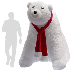 Pallone Gonfiabile Orso di Natale 2m, Orsacchiotto in Peluche Beige con Materiale PVC, Dimensioni e Colore Personalizzabili, Include Soffiatore - Product Image 1