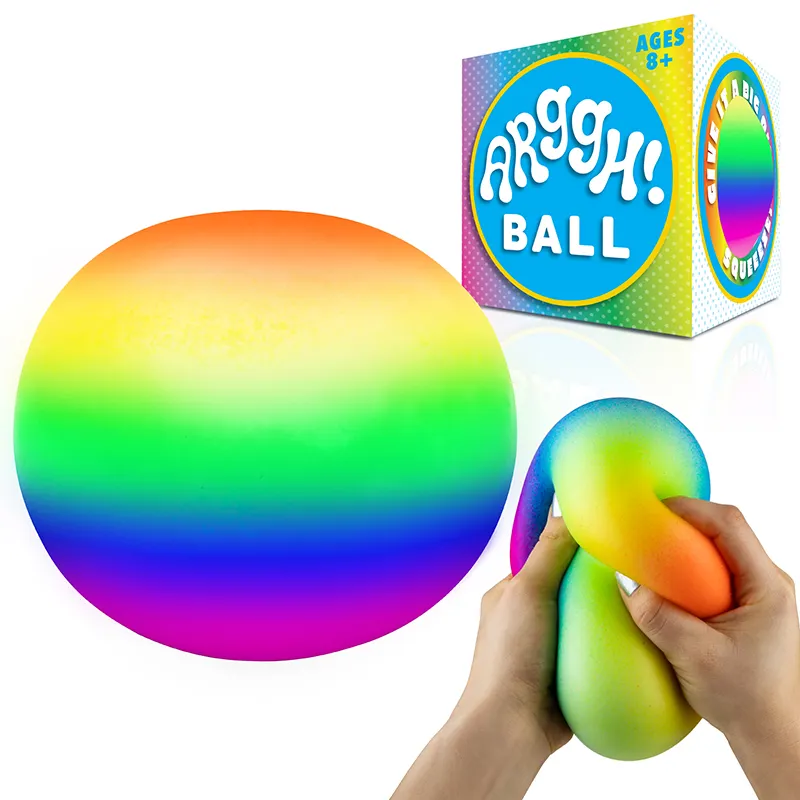 Vente en gros OEM Sensory Squeeze Anti-Stress Relief Rainbow 7 cm Giant Stress Ball jouet de décompression