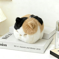 Porte-clés créatif et adorable en peluche en forme de chat, style Xiaohongshu, motif tofu moelleux, 10 cm, unisexe