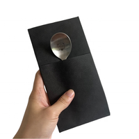 Serviettes en papier Noble Black, couverts jetables, serviettes de poche, aspect lin, serviettes de table Airlaid