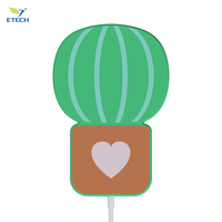 ETECH 2024 Chargeur sans fil 10W à charge rapide, écologique, avec design succulent unique, veilleuse LED, pour la maison/le bureau, compatible écouteurs