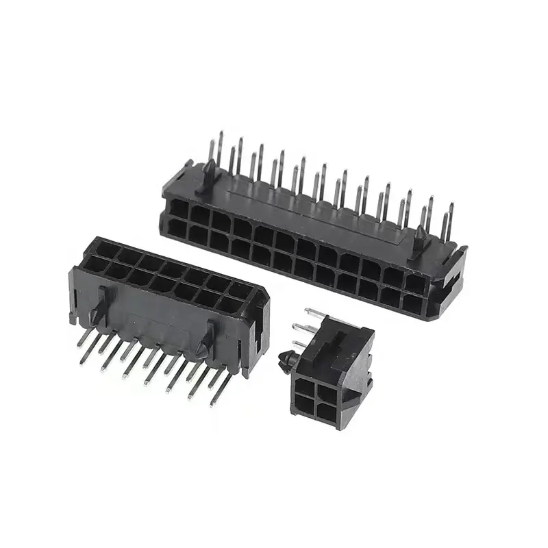 Paso de cabezal de PIN PCB 3,0mm Filas dobles ángulo recto Micro-Fit 3,0 43045 2P/4P/6P/8P/10P/12P Conector de PCB