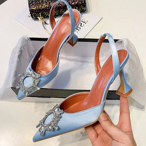Zapatos De Mujer Elegante Dropshipping Luxury Rhinestone Kitten Slingback Sandals <b>Shoes</b> Women Heel for Ladies - Product Image 1