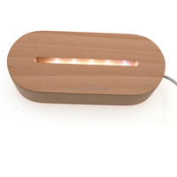 Vente en gros de lampe de nuit en bois Base de lampe en bois pour la décoration intérieure avec batterie USB
