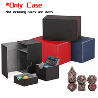 Kotak Kartu Kulit PU Kustom Desain 2 Laci, Tempat Dadu, Tempat Kartu Trading, Penahan Magnet /Yugioh/TCG Merek KXM, Promo Panas