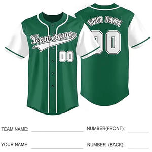 Camiseta de Béisbol de Alta Calidad 100% Poliéster con Diseño Impreso, Absorbe la Humedad y es Antibacteriana para Equipos - Product Image 3