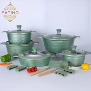 Bộ dụng cụ nấu ăn thương mại chất lượng cao 16 món, gồm nồi 20/24/28/32cm, chảo nông 30cm, muỗng silicon, găng tay, vá, an toàn với mọi loại bếp - Product Image 4