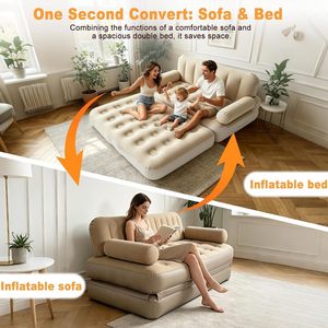 Multi-functional Outdoor Portable Folding Camping <b>Air</b> Couch Lazy Household Flocking Automatic Inflatable <b>Sofa</b> <b>Bed</b> with Pump - Product Image 5
