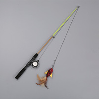 Vente chaude Nouveau Style Chat Teasing Stick Simule Cataire Poisson Bâton Télescopique Pour Chat De Compagnie