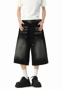 Hip Hop Jorts Washed Denim <strong>Shorts</strong> Men's Washed Vintage <strong>Old</strong> Loose Straight Wide-leg <strong>Shorts</strong> Oversized - Product Image 5
