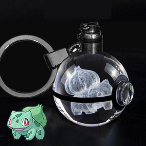 LLavero de bola de pokebola go, luz led <span class=keywords><strong>para</strong></span> regalos creativos de cumpleaños, venta al por mayor, barata de fábrica - Product Image 1