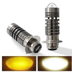Phare de moto LED transfrontalier le plus vendu, type « Fish Eye » et « Small Steel Cannon » P15D H6, bicolore jaune et blanc, électrique - Product Image 4