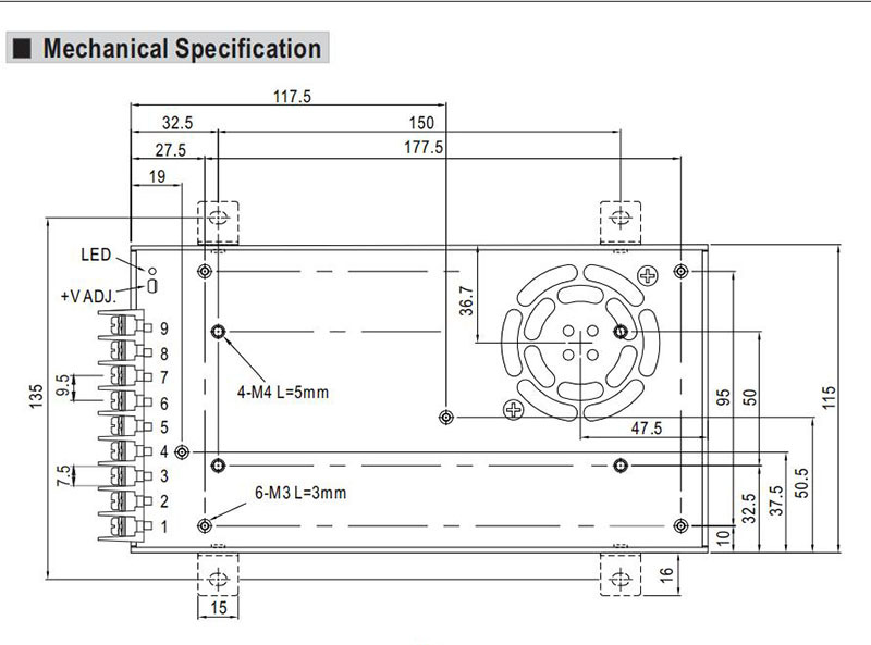 Meanwell SD-350B-24 DC to DC Power Supply - 24VDC 350.4W