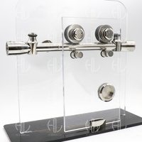 Quincaillerie pour porte coulissante en verre en tube rond en acier inoxydable, compatible avec le verre de 8 à 12 mm pour salle de bain, hôtel, appartement