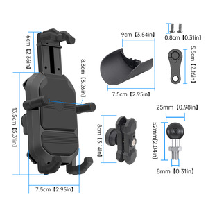 Support de téléphone pour moto, étanche et antichoc, avec rotule, pour motos de livraison, support de téléphone pour moto - Product Image 6