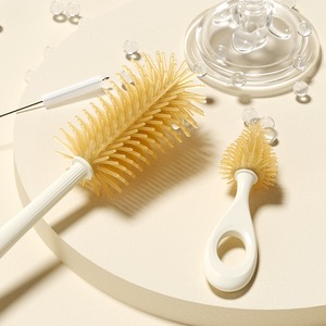 Bachoo 4-en-1 Kit de brosse à bouteille en silicone nettoyeur de mamelon et de paille Logo personnalisable nettoyeur de bouteille d'eau multi-usage - Product Image 6