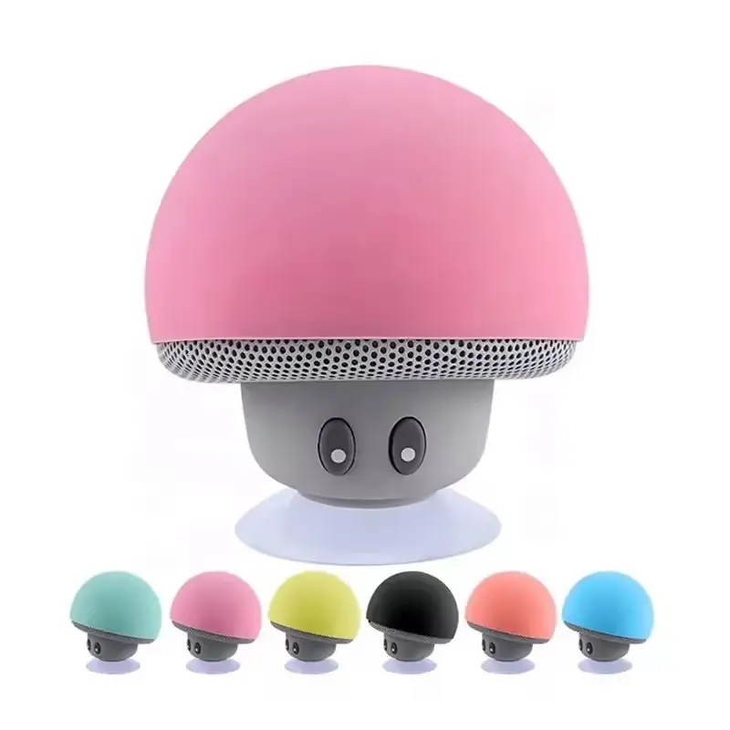 New Cute Portable Shower Speakers Waterproof Rechargeable Sucker Mini Bt Wireless Mushroom Speakers Wireless Mini Speaker