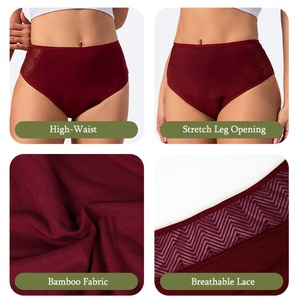 Venta al por Mayor, Ropa Interior Fisiológica Sostenible de 4 Capas con Protección Anti-Fugas, de Cintura Alta y Secado Rápido para Mujer - Product Image 5
