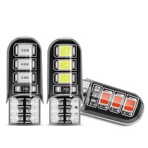 Reading Bulb Instrument turn driving Light No Error W5W 6SMD 2835 Led Silicone Dome Light Car accessories LED T10 Bulb Canbus