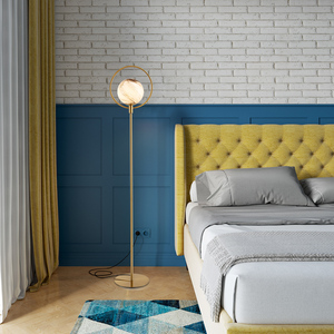 后现代金色落地灯灯豪华卧室客厅书房北欧创意玻璃球垂直落地灯 - Product Image 3