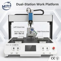Machine de serrage automatique de vis à servo, robot d'assemblage de fixations de bureau 4 axes à double station, alimentateur de vis, moteur à roulement élevé