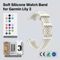 Tali Jam Tangan Silikon Berlubang 14mm Grosir untuk Garmin Lily 2 Quick Release Universal Spring Bar Quick Release Band OEM