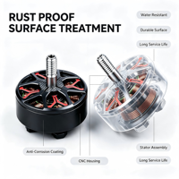 Moteur Brushless FPV avec traitement anti-corrosion, résistant à la rouille, 1350KV 1750KV 4S 6S, pour drone de 5 pouces en climat humide