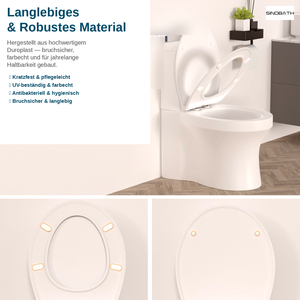 Siège de toilette en Duroplast en forme de <span class=keywords><strong>O</strong></span>, fermeture douce, démontage rapide, urée-formaldéhyde, antibactérien, facile à nettoyer - Product Image 6