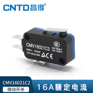 Microinterruptor de Límite Miniatura CMV16021C2 de CNTD Changde Electric, Auto-Reiniciable, 16A, Mango Corto, Terminal Tipo 187 - Product Image 3