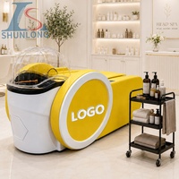 Tempat Cuci Rambut Elektrik dengan Pijat, Tempat Tidur Spa Kepala Berbahan Kulit PU, Tempat Tidur Spa Kepala dengan Uap, Tempat Tidur Pijat dan Keramas dengan Logo Kustom