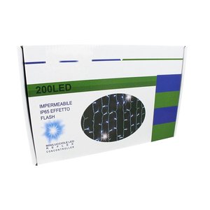 Professionele Uitklapbare Lichtgordijn voor Buiten 200 Zwarte IP65 LED Lampjes 3M X 1M Koud Wit Watereffect 20 Gordijnen 10m - Product Image 2