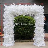 Arco de Flores Cuadrado Artificial de Hortensias Blancas al por Mayor de Fábrica, Arco para Escenario de Boda, Decoración de Fondo para Eventos Nupciales y Fotografía