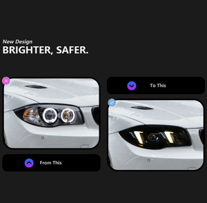 High Quality New 12V Auto Dual Color 6000K <b>LED</b> <b>Headlights</b> for 1 Series E87 2004-2011 120i 130i 135i Plug Play - Product Image 3