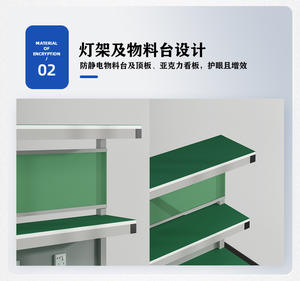 Table d'inspection en acier laminé à froid ESD, robuste, légère, multifonctionnelle, personnalisable, support ODM/OEM, 1200x600x600mm - Product Image 2