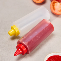 Bouteille de sauce à presser transparente multifonctionnelle 250ml 360ml Bouteilles à presser pour sauce salade crème pâte de tomate