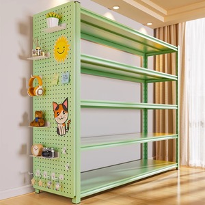 Home Storage <b>Shelves</b> 5 Tier Pegboard Rack Floor Standing Multipurpose Bookcase For Office And Living Room - Product Image 2