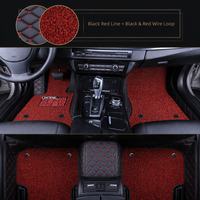 Tapis de sol auto sur mesure en cuir double couche avec boucles en fil métallique, inodores, accessoires intérieurs de voiture