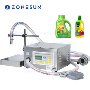 ZONESUN Semi Automatic Cosmetics Cooking Oil Shampoo Bottle Perfume Jar Juice Filler Liquid Filling And Weighing Machines