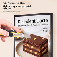 Panneau de menu LED personnalisé pour restaurant, rectangulaire, en aluminium, écologique, anti-poussière, décoratif, boîte lumineuse publicitaire murale intérieure