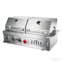 Premium Moderne Luxueux Cuisine Extérieure Intégré En Acier Inoxydable Barbecue À Charbon De Bois Multifonctionnel Villa Patio Resort Barbecue