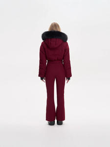 Combinaison de <span class=keywords><strong>ski</strong></span> décontractée d'hiver à capuche de style coréen, très vendue en 2026, 100% polyester, rose européen américain, fermeture éclair pour femmes - Product Image 5