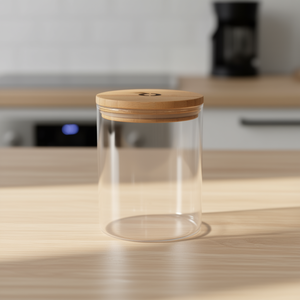 Tarro de Almacenamiento Pandoo con Tapa de Bambú, Paquete de 12 Unidades, Recipiente de Vidrio Transparente para Uso en la Cocina - Product Image 3