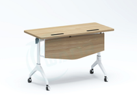 Mobilier de bureau en alliage d'aluminium pour ordinateur avec roulettes Table d'entraînement mobile pliable et rotative pour l'école