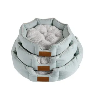 Wholesale Three Size Round Luxury Pet Bed Sleep Cat Bed Memory Foam Dog Pet
