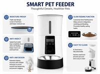 Distributeur automatique de nourriture pour animaux de compagnie intelligent, en plastique et acier inoxydable, 4L, avec WiFi, pour chats et chiens d'intérieur