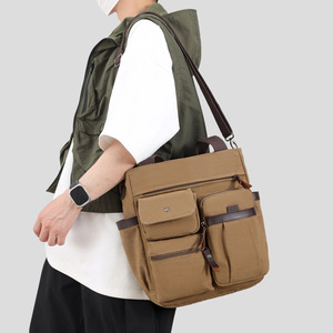 Bolso Bandolera Retro de Lona para Hombre, Bolso Cruzado de Lona Resistente para Oficina, Bolso Mensajero Vintage para Hombre, Venta al Por Mayor - Product Image 6