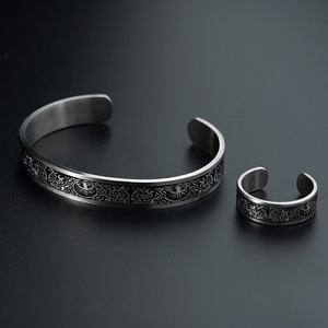 Pulsera Nórdica de Alta Calidad para Hombre, Brazalete de Acero Inoxidable con Árbol de la Vida Yggdrasil, Conjunto de Joyería Vikinga - Product Image 5